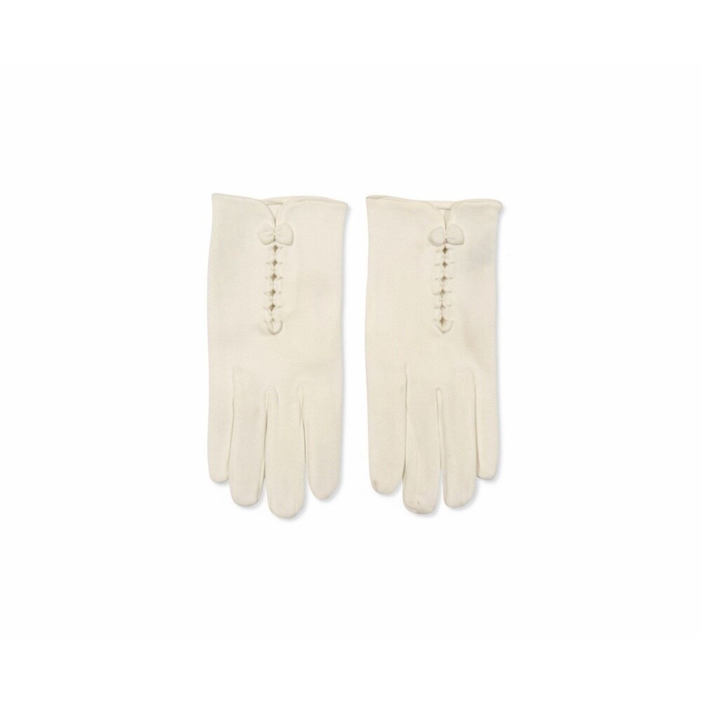 Vintage Children's White Nylon Gloves Embroidered Cutouts Mother’s Day Gift